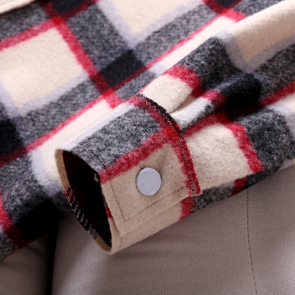 Autumn korean style women's loose coat high quality plaid overcoat women A968