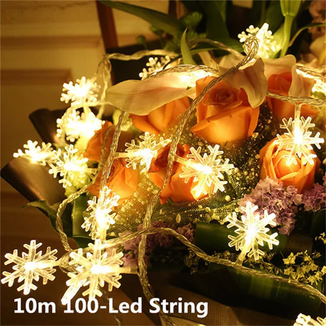 10m100Led Warm Рождественское украшение для дома светодиодный занавес струнные огни Новогодний Декор Рождественский светодиодный гирлянда Рождественские украшения для дома Navidad Kerst - Цвет: 10m100Led Warm