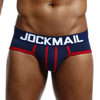 

Sexy Underpants Male New Blue Black Red Stripe Stitching Cotton Briefs Boxers Men Elephant Panties Spot Ropa Hombre