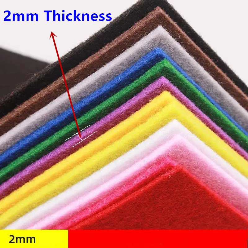 

15*15cm 2MM Thick Handmade Felt Fabric Polyester Cloth Felts For DIY Craft Toy Dolls Needlework Need Sewing Materials Decor Home