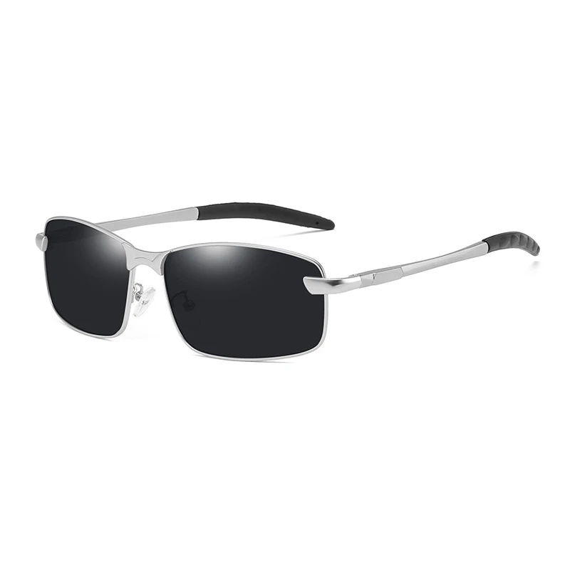 Классические поляризационные спортивные солнцезащитные очки для мужчин и женщин стильные прямоугольные брендовые дизайнерские солнцезащитные очки для вождения на открытом воздухе с защитой от ультрафиолета - Цвет линз: C16 silver black