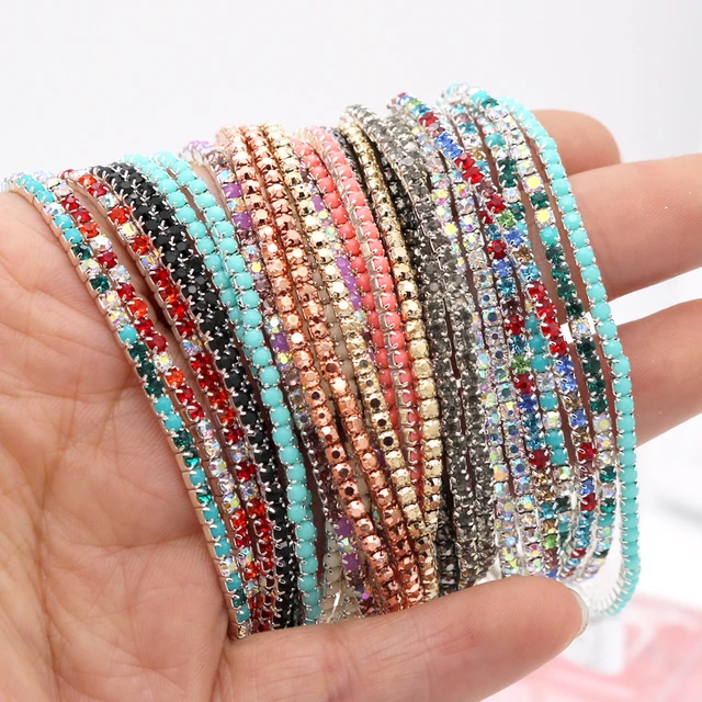 5pcs/lot Multi Color Elastic Crystal Bracelets for Girls Rhinestones Glass  Charms Bracelets for Jewelry Making Friendship - AliExpress