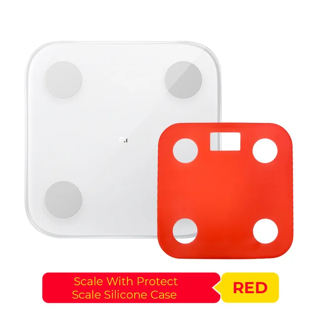 With Red Case Xiaomi Mijia Mi Composition Scale 2 Smart Body Fat Weight Scale Bluetooth Digital Electronic LED Balance APP Data Analysis - Цвет: With Red Case