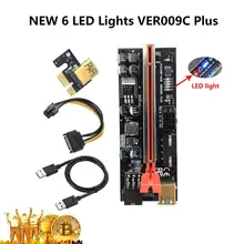 Câble d'alimentation USB 3.0 VER009C Plus PCI E 1X à 16X, 10 pièces, prolongateur PCIe SATA à 6 broches, pour le minage de cartes graphiques vidéo