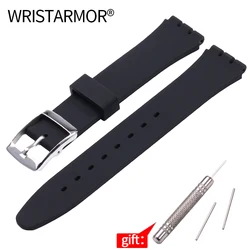 Waterproof Silicone Watch Strap with Tool Kit - Durable Rubber Wristband Accessory - 19mm (Black)