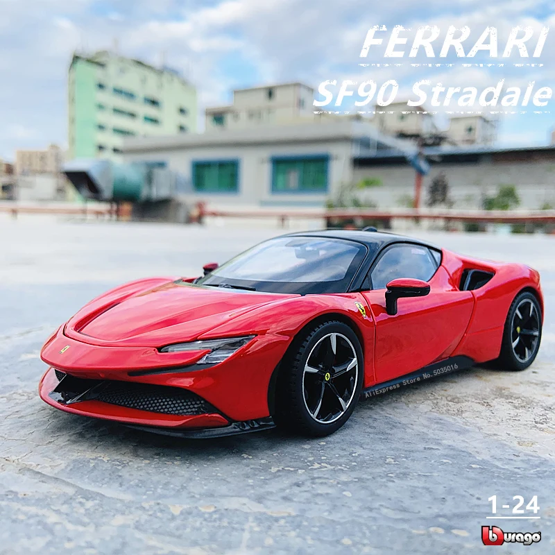 Burago 1:24 Ferrari SF90 Stradale Racing Diecast Model Car Red Collection Gift Burago 1:24 Ferrari SF90 Stradale Racing Diecast Model Car Red Collection Gift