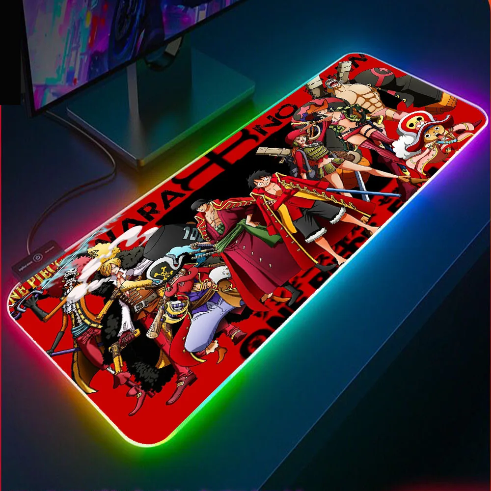 

XGZ Anime One Piece Naruto RGB Gaming Mouse Pad Gaming Accessories Computer XXL Mouse Pad LED Backlight Mause Pad Keyboard Pad
