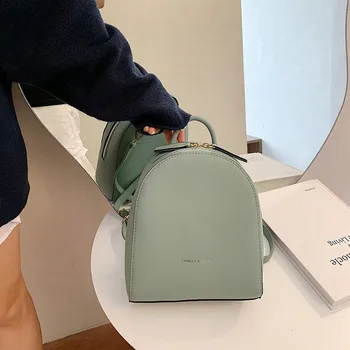 

2021 Trendy Mini Backpacks For Girls GreenLleather Bagpack Fashion Women Crossbody Handbag Casual Portable Shoulder Stripe Bag