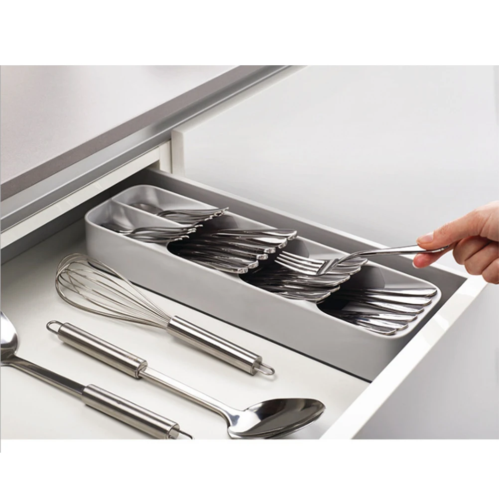 

Kitchen Drawer Organizer Tray Spoon Cutlery Separation Sorting Storage Box Kitchen Fork Shelf Storage Organization Holder Rack