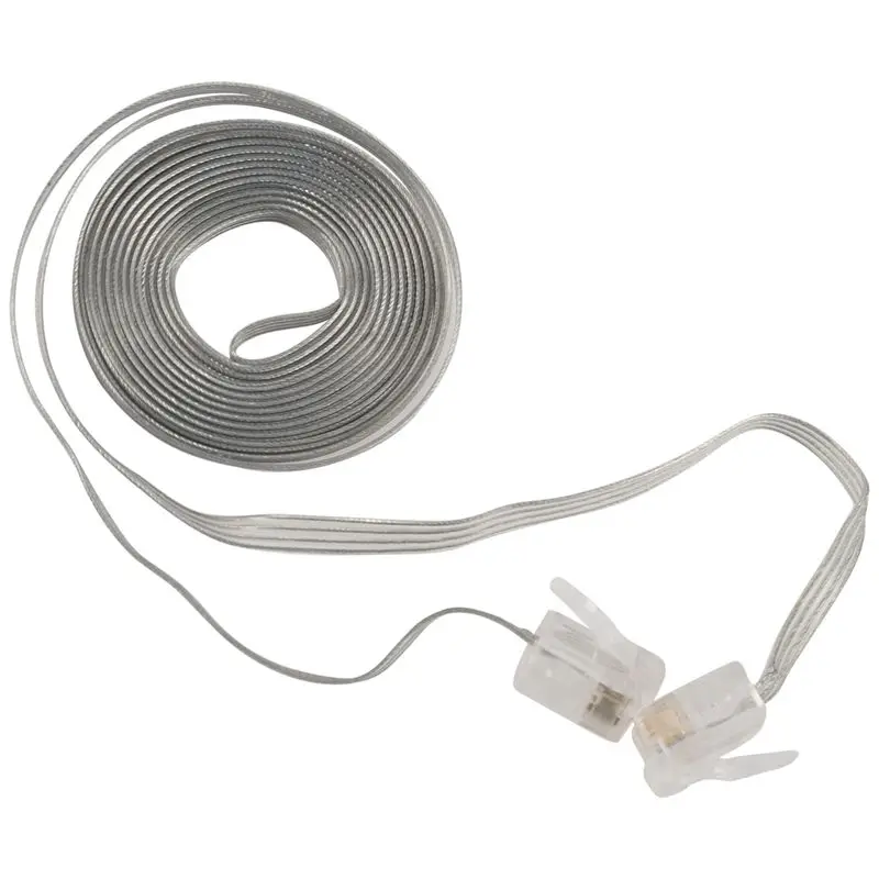 FFYY-10ft RJ11 6P4C Разъем плоский телефонный кабель прозрачный серый