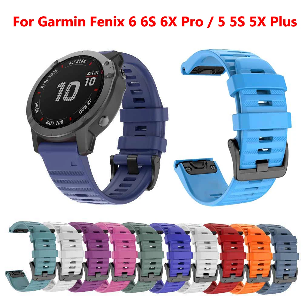 26 22 20 мм ремешок для часов Garmin Fenix 6 6X Pro 5 5X Plus 3HR силиконовый Fenix6 Fenix5 часы Quick Release