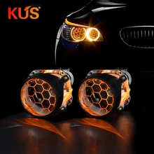 2 шт. 2,5 дюйма с синим покрытием Honeycom мини линзы проектора bi xenon Fit H4 h7автомобильная фара для автомобиля, мотоцикла, комплект в сборе