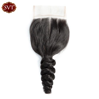 

SVT Hair Brazilian Loose Wave Middle/free/three Part 4*4 Lace Closure 8-20 Inch Remy Hair Natural Color 100% Human Hair