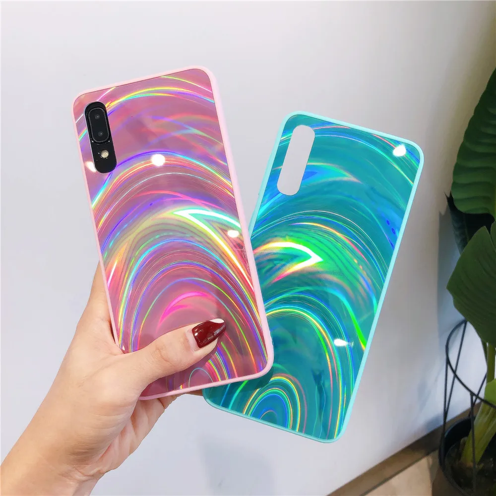 

3D Rainbow Glitter Case For Huawei P30 Mate 30 Pro Y5 Y7 Y9 P Smart 2019 Cases Mirror Case Honor 10i 10 Lite 8X 8S 7C Soft Cover