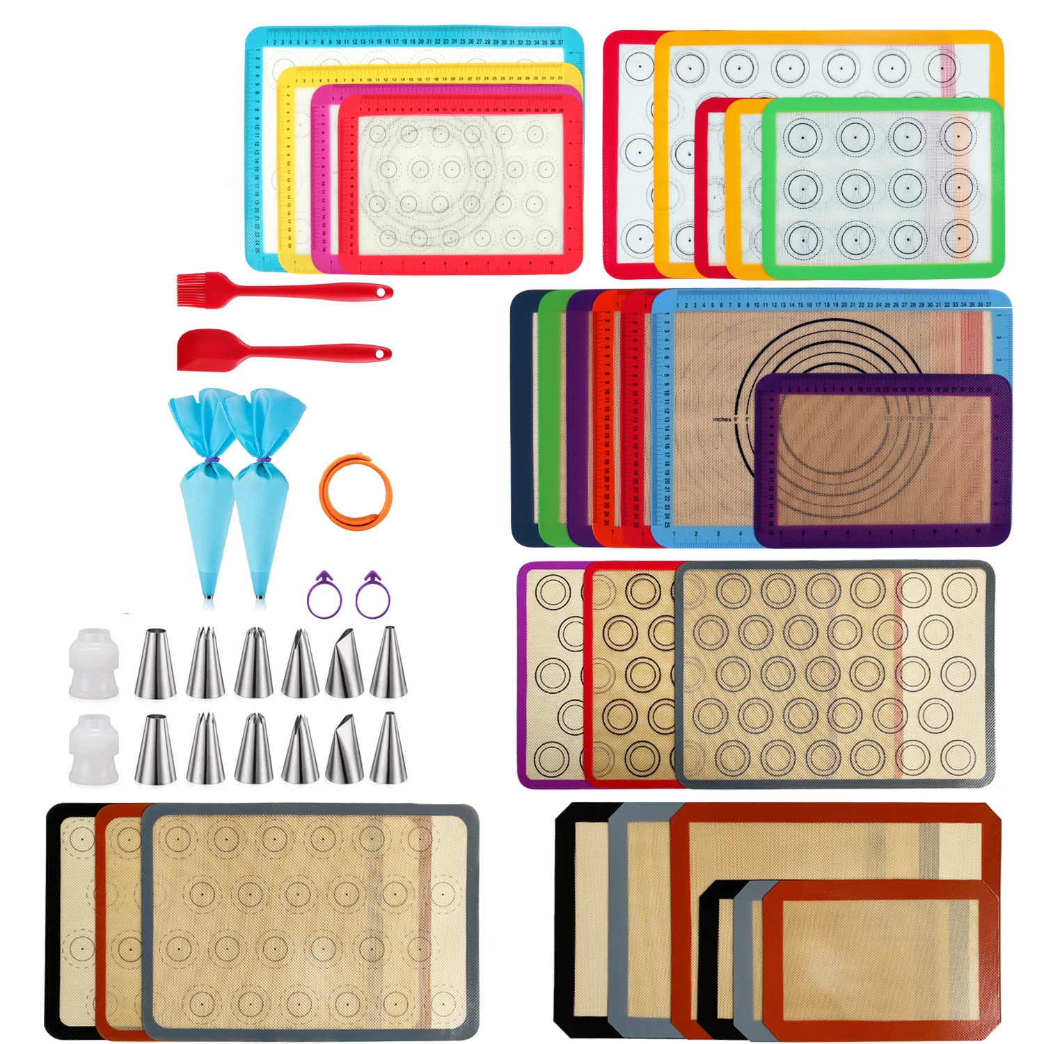 Silicone Baking Mats Pastry Pad Sheet Non-Stick Oven Sheet Liner Bakery Tool For Cookie Bread Macaroon Kitchen Bakeware silicone baking mat