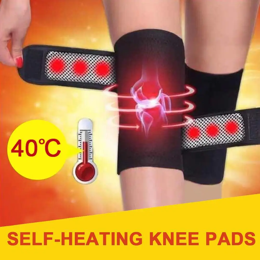 1Pair Adjustable Tourmaline Self-heating Magnetic Therapy Knee Protective Belt Arthritis Knee Massager Knee Brace Support Pads