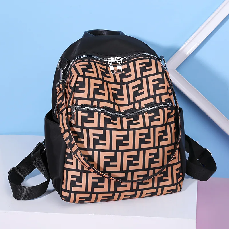 

New Style Fashion Multifunctional Bag Women's Oxford Cloth Printed Lettered Large Capacity Shoulder Oblique Bag Simple Backpack