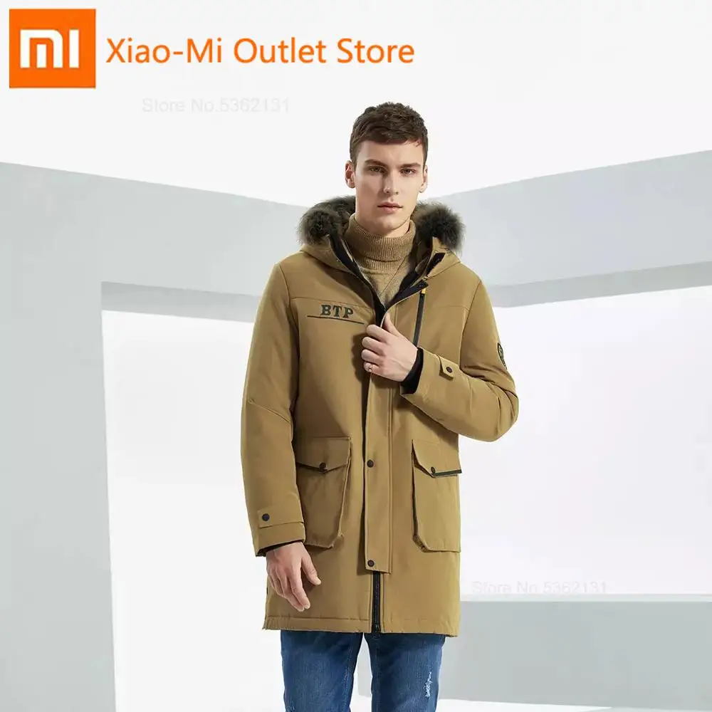 Xiaomi Youpin Gaofan, Классический пуховик с меховым воротником, бесстрашный, двойной, теплый, 90%, белый утиный пух, теплый, большой меховой воротник, классическая версия
