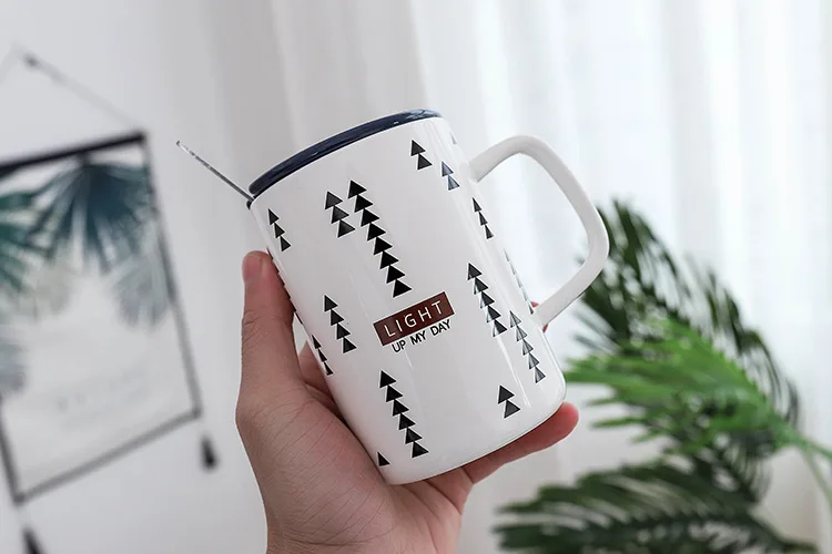 Геометрический узор творческие керамические чашки скандинавские офисные чашка для делового человека Студенческая кружка свадебный подарок дорожная кофейная кружка