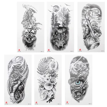 

6 Sheets Full Arm Temporary Tattoo Stickers Waterproof Temporary Tattoo Sticker