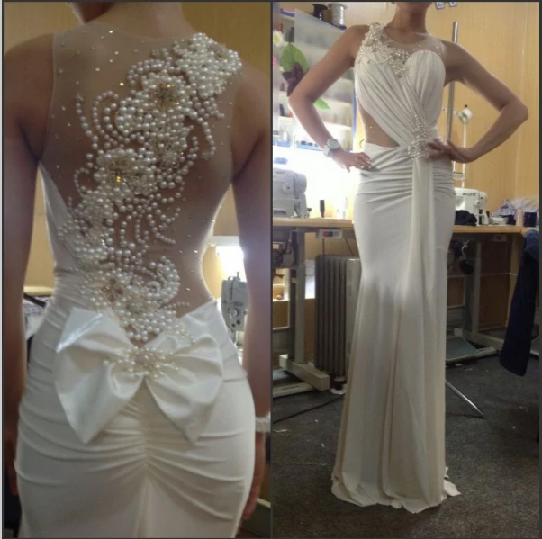 Модные, прозрачные ремни Реальный образец robe de soiree жемчуг труба из бисера Русалка вечернее платье Мать невесты платья
