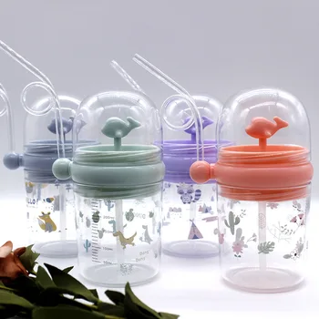 

Spouting Cup Summer Children Plastic Straw Cup Drop-resistant CHILDREN'S Students Cute Kettle