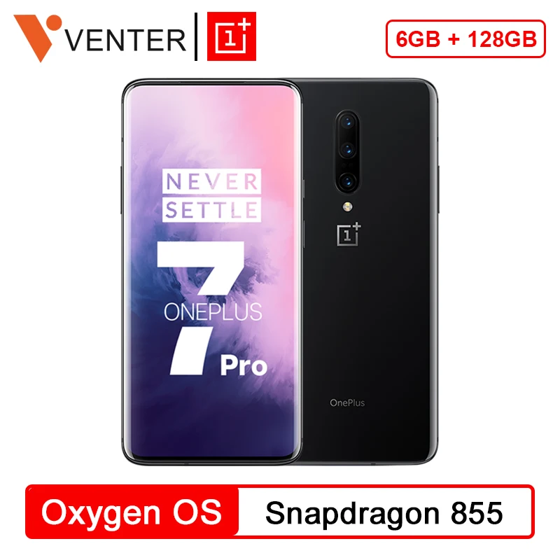 Оригинальная глобальная прошивка Oxygen OS OnePlus 7 Pro 6GB 128GB смартфон 48MP тройной Cam Snapdragon 855 6,67 ''2 K + AMOLED экран