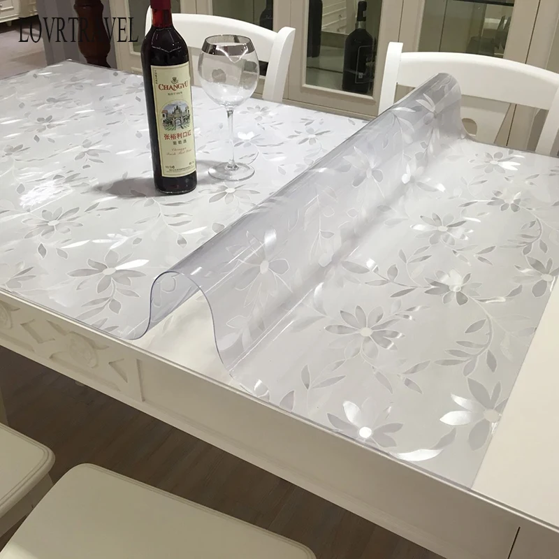 Прозрачная ПВХ скатерть, водостойкая скатерть D'Water для кухни, масляная скатерть, стеклянная мягкая ткань 1,0 мм, скатерть