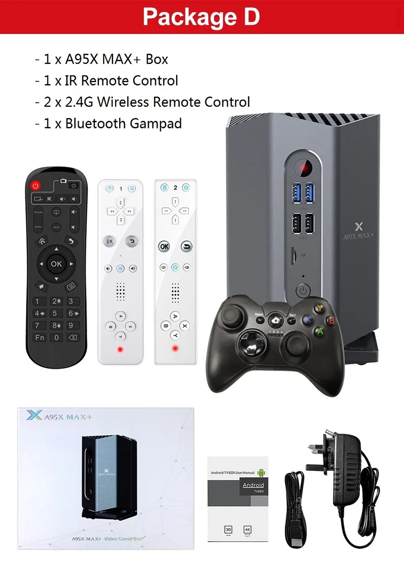 Игровой ТВ приставка Android 9,0 A95X MAX Plus Amlogic S922X Поддержка USB3.0 1080P H.265 4K 75fps Google плеер магазин Plex медиа сервер