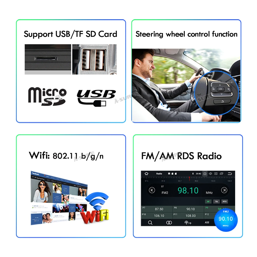 Top A-Sure 8 Core 4G RAM Android 9.0 Auto Radio GPS DVD Player For Volkswagen VW PASSAT B6 Polo Sharan TIGUAN GOLF Transport T5 Seat 5 Top A-Sure 8 Core 4G RAM Android 9.0 Auto Radio GPS DVD Player For Volkswagen VW PASSAT B6 Polo Sharan TIGUAN GOLF Transport T5 Seat 5