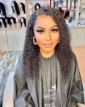 Rebecca Deep Wave-peluca Frontal de encaje 360, pelucas de cabello humano brasileño prearrancado, rizado profundo, 30 pulgadas