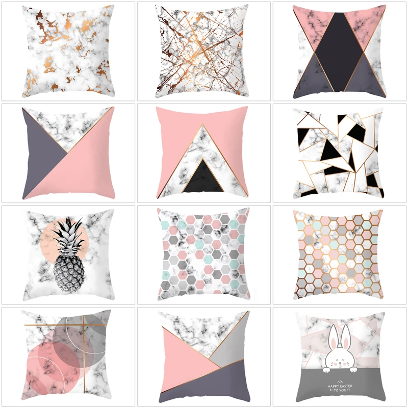 

45*45cm geometric decorative pillowcase polyester cushion cover wedding Christmas home decoration geometric art pillowcase