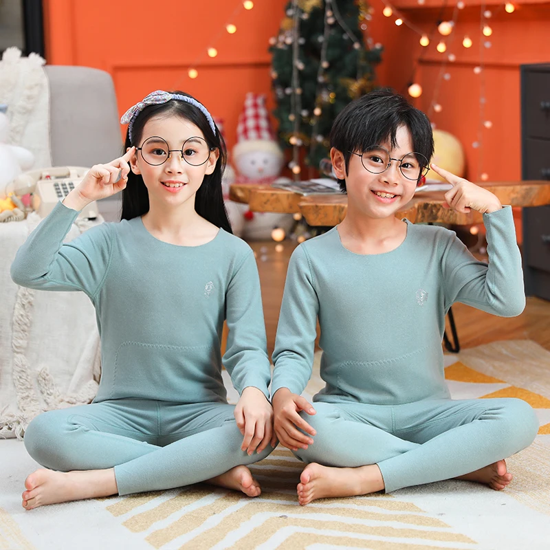 Children's thermal underwear set de Rong traceless double-sided frosted  autumn clothes autumn pants baby boys' and girls'pajamas - AliExpress