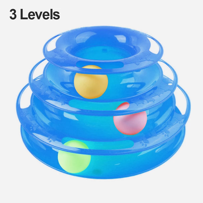 toy dogs for sale 3/4 Levels Pet Cat Toy Training Amusement Plate Kitten Tower Tracks Disc Cat Intelligence Triple Disc Tumbler Ball Interactive flopping fish cat toy Toys