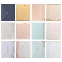 Papier à lettres A5, 54 pièces, ensemble d'enveloppe, papier de papeterie exquis et lisse pour bénédictions (couleur mixte)