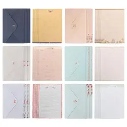 Papier à lettres A5, 54 pièces, ensemble d'enveloppe, papier de papeterie exquis et lisse pour bénédictions (couleur mixte) 