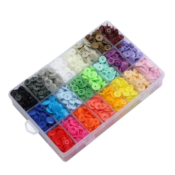 

408 Sets Plastic Snap Buttons, No-Sew T5 Snaps with Organizer Storage Case for Bibs Diapers Crafts