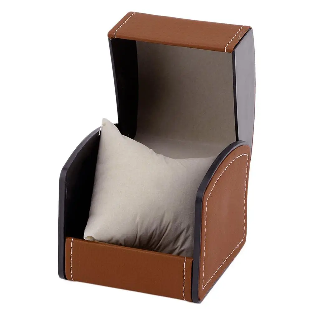 Luxury Vintage Faux Leather Jewelry Display Decor Case Shape Watch Protective Box Organizer with Pillow Cushion New watch storage box watch storage bag watch storage pouch