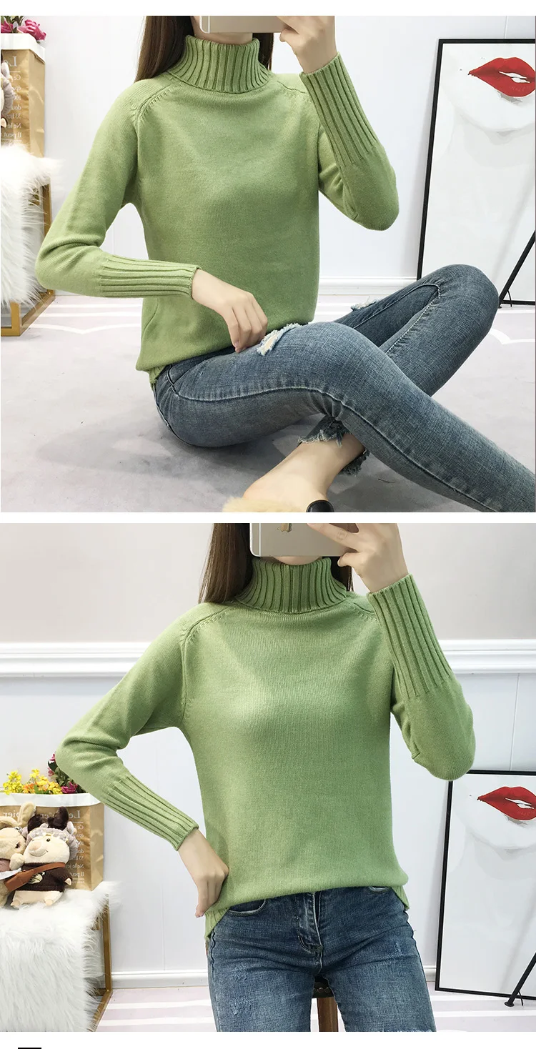 Осенние новые послеродовые женские вязаные пуловеры для кормящих, однотонный для беременных свитер с высоким воротником для кормящих