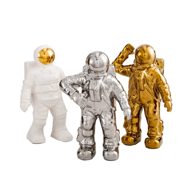  European Style Abstraction Ceramics Astronaut Statue Creative Children Bedroom Space Model Desktop  - 4000132266058