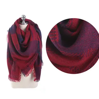 

Dual Use Women Long Neck Scarf Large Size Classic Lattice Printed Keep Warm Wrap Shawl Pashmina Scarves for Lady Hot