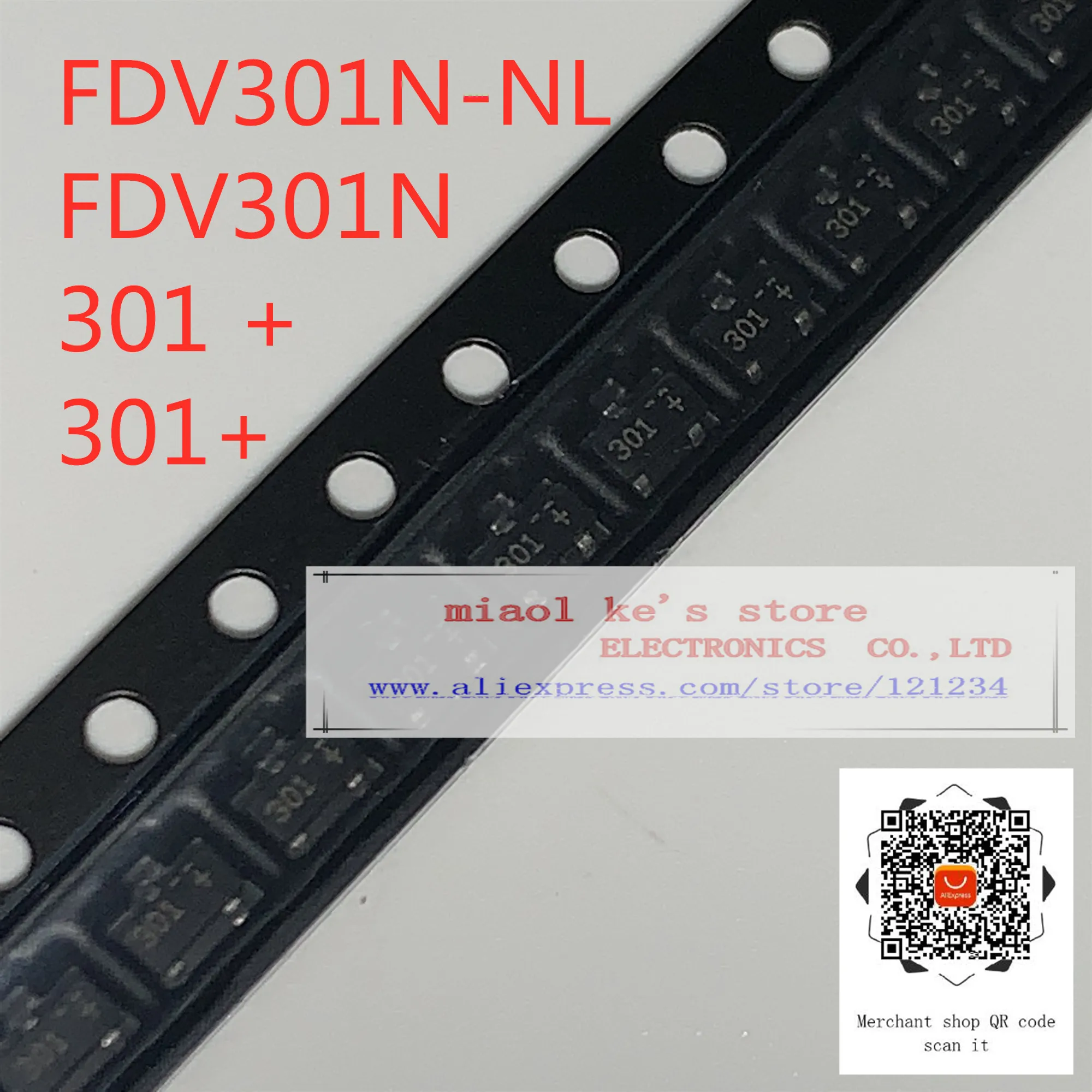 [10 шт./1 лот] 100% Новый оригинал: FDV301N-NL FDV301N 301 + - MOSFET N-Channel 25V 220MA SOT-23/TO-236-3/SC-59/SOT-23-3 |