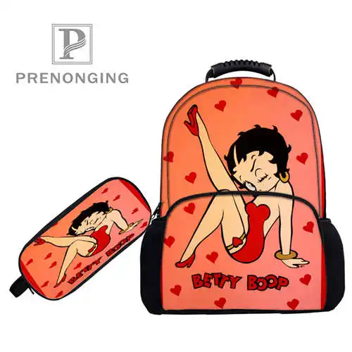 На заказ 17 дюймов betty boop vari рюкзаки пеналы для ручек 3D печать школьные женские