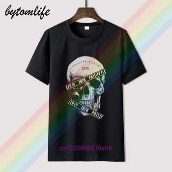 

Vintage Plein Skull Casual T Shirt Summer Print Black T Shirt Popular Shirt Cotton Tees Amazing Short Sleeve Unique Men Tops