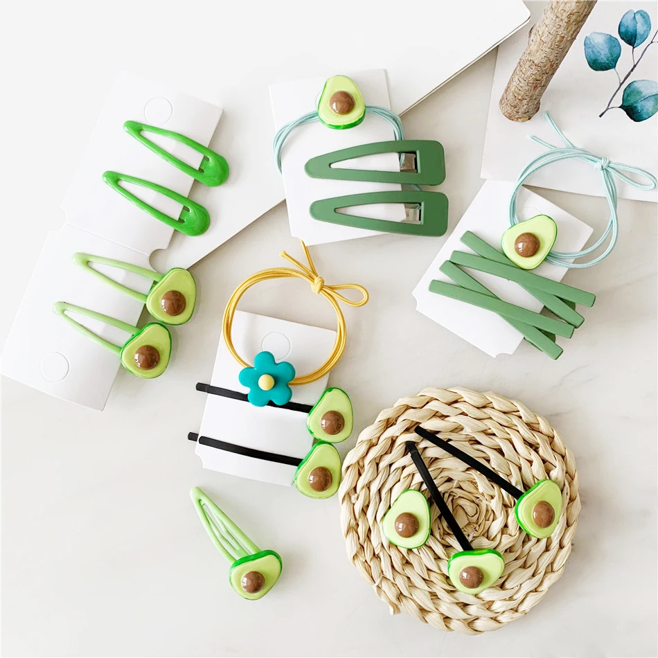 

1Set Hair Pin And Hair Band Avocado Flower Summer Hair Clip Women Dancing Party Holiday Hair Accessories Seaside Dress Up