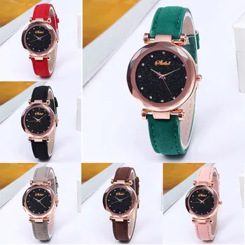 

Wristwatches Fashion Luxury Inlay Diamond Quartz Leather Belt Ladies Watch Women Watche Quartz Watche Reloj Quartz Wrist Watch