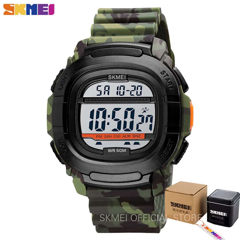 SKMEI Dual Time Sport Watches For Mens Chrono Countdown Digital Men Wrist Watch PU Leather LED Backlight Hour montre homme 1657 