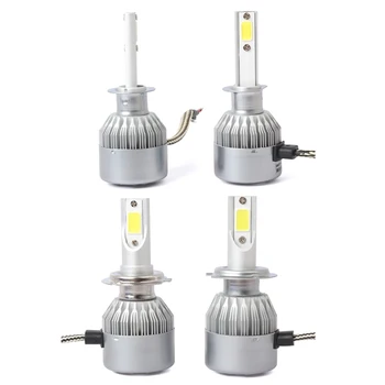 

2 Piece New 2Pcs C6 LED Car Headlight Kit COB H1/H7 36W 7600LM White Light Bulbs