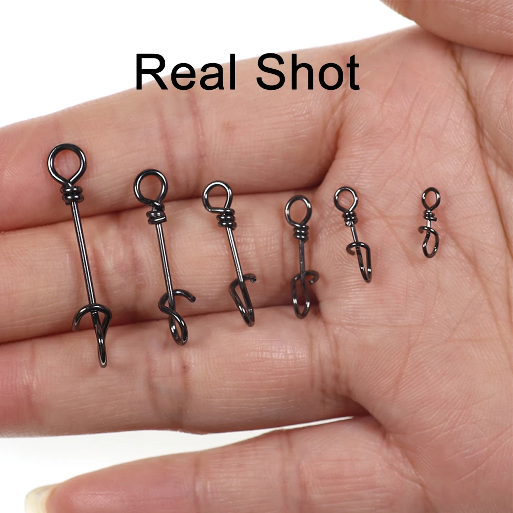 Strengthend Stainless Steel Quick Lock Snap Spring Clamp Buckle Lure Drop Rigs Connector Saltwater Fishing Accessories 50pcs fishing accessories,fishing tackle,fishing line connectors