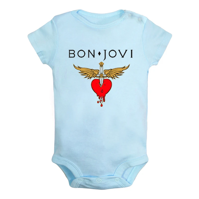 Bon Jovi/рок-группа, крылья, сердце, меч, Coldplay, рок-группа, Одежда для новорожденных мальчиков и девочек, комбинезон с принтом, боди для младенцев, одежда - Цвет: JcBaby999BLD